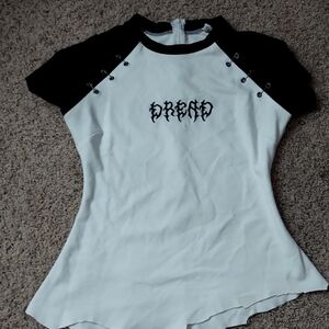 Goth/Punk Dread safety pin rough hem t-shirt
